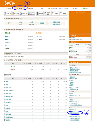 操作画面